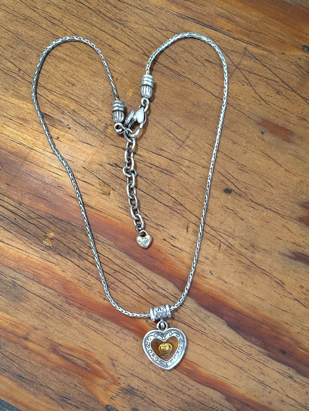 Brighton Necklace Yellow Floating  Heart Retired 18"